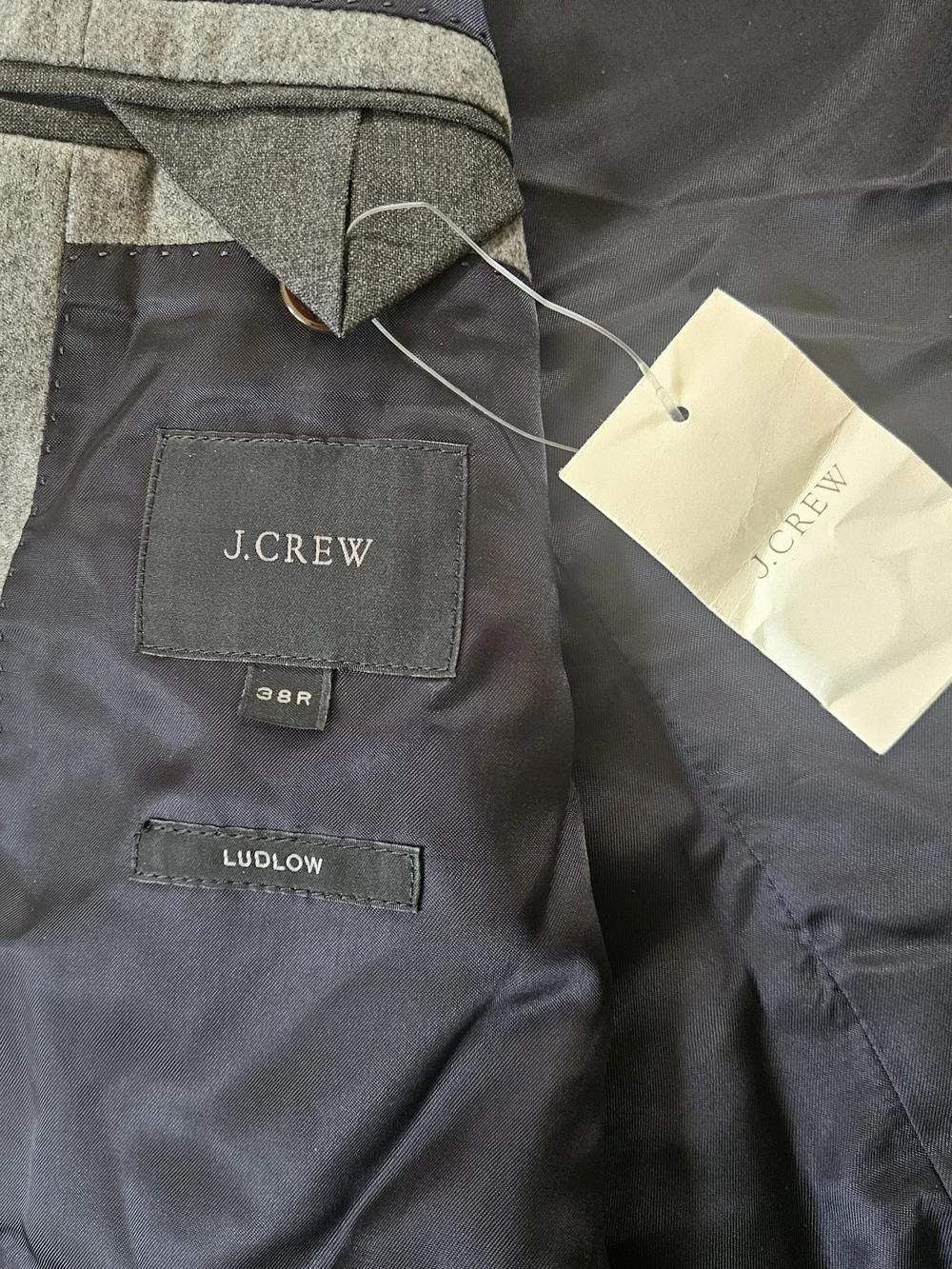 NWT J. Crew Ludlow Men's Gray Vitale Barberis Canonico Wool Blazer 38R